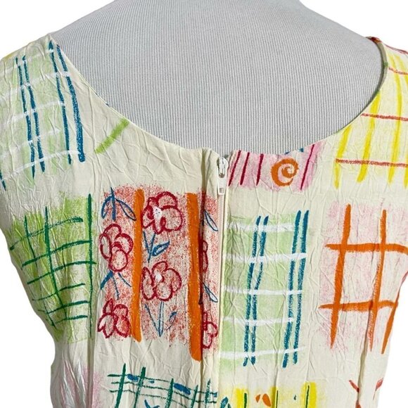 Jams World Medium Sleeveless Dress Colorful Boho Abstract Art - Picture 5 of 8